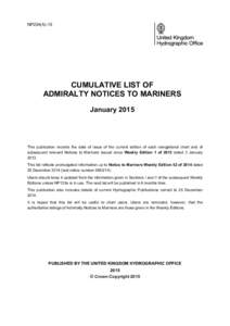 Cumulative List of Admiralty Notices to Mariners
