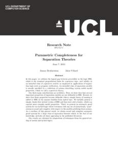 UCL DEPARTMENT OF COMPUTER SCIENCE Research Note RN/13/11