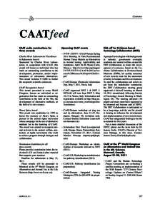 Corners  CAATfeed CAAT seeks nominations for three awards