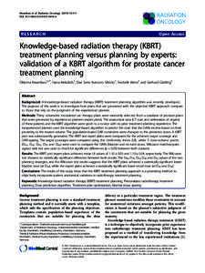 Knowledge-based radiation therapy (KBRT) treatment planning versus planning by experts: validation of a KBRT algorithm for prostate cancer treatment planning
