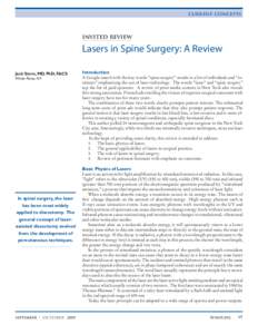 current concepts  invited review Lasers in Spine Surgery: A Review Jack Stern, MD, PhD, FACS