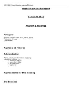 [removed] Board Meeting Agenda/Minutes  OpenStreetMap Foundation 01st June 2011