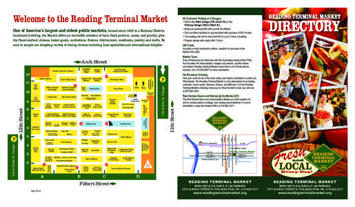 RTM tenant directory 3-14_Layout[removed]:57 AM Page 1  $4 Customer Parking at 2 Garages Welcome to the Reading Terminal Market