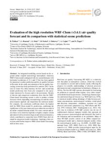 Geosci. Model Dev., 8, 2119–2137, 2015 www.geosci-model-dev.netdoi:gmd © Author(sCC Attribution 3.0 License.  Evaluation of the high resolution WRF-Chem (v3.4.1) air quality