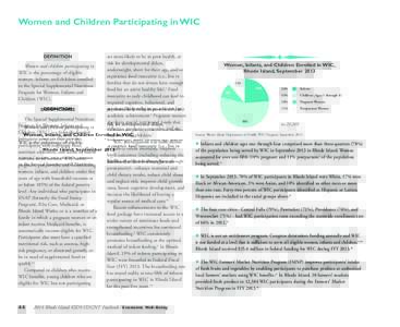 Women and Children Participating in WIC  DEFINITION Women and children participating in WIC is the percentage of eligible