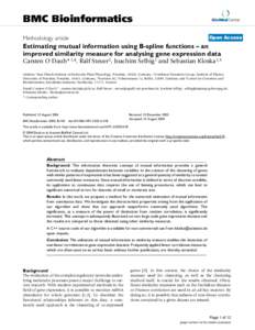 Covariance and correlation / Splines / Randomness / Mutual information / Correlation and dependence / Entropy / B-spline / Pearson product-moment correlation coefficient / Histogram / Statistics / Interpolation / Information theory