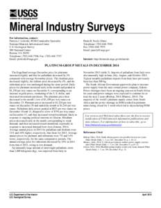 Platinum-Group Metals in December 2014