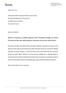 August 18th, 2014  International Ethics Standards Board for Accountants International Federation of Accountants 529 Fifth Avenue, 6th Floor New York, NY 10017