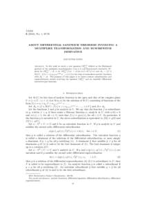 TJMM), No. 1, 67-76 ABOUT DIFFERENTIAL SANDWICH THEOREMS INVOLVING A MULTIPLIER TRANSFORMATION AND RUSCHEWEYH DERIVATIVE