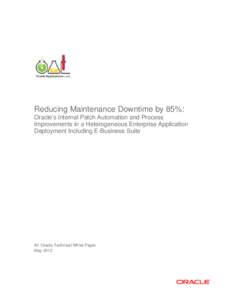 Computing / Patch / Software maintenance / Downtime / Oracle Database / Oracle Corporation / Transdermal patch / Software / System administration / Information technology management