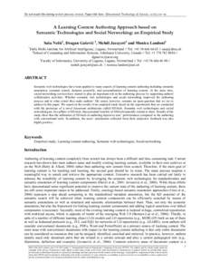 Do not touch this during review process. (xxxx). Paper title here. Educational Technology & Society, xx (x), xx–xx.  A Learning Content Authoring Approach based on Semantic Technologies and Social Networking: an Empiri