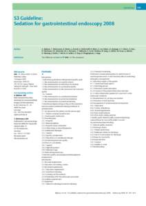 Guidelines  S3 Guideline: Sedation for gastrointestinal endoscopy[removed]Authors