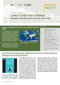 Global Observation of Forest Cover and Land Dynamics  Newsletter N˚ 30| November 14 LAND COVER AND CHANGE Newsletter of the GOFC-GOLD Land Cover Project Office
