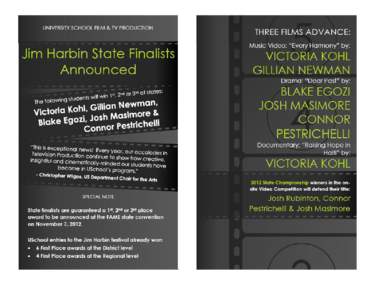 Jim Harbin State Finalists Announced