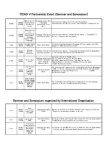 TICAD V Partnership Event (Seminar and Symposium) 1830PM2030PM NGO Forum for Kanagawa Kenmin Hall International Symposium on African Development, International