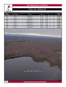 2013 Alaska State Land Offering Parker Lake ASLS[removed]SC REGION PARCEL