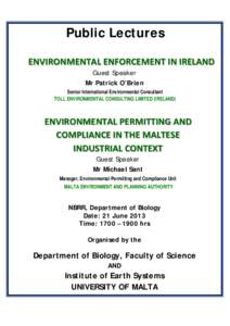 Microsoft Word - Public lecture on ennvironmental enforcement in Ireland