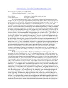 Southern Campaign American Revolution Pension Statements & Rosters Pension Application of Peter Cartwright R1759 Transcribed and annotated by C. Leon Harris State of Illinois } In the County Court of Said County and Stat