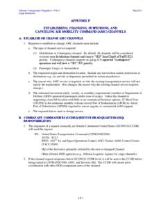 Establishing, Changing, Suspending, and Canceling Air Mobility Command (AMC) Channels, Part II, Appendix P