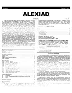 Vol. 4 No . 1  February 2005 ALEXIAD ( !7+=3!) )