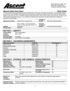 Microsoft Word - Material Safety Data Sheet Silver Oxide.doc