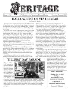 Volume 34 No 5	  A Publication of the Tustin Area Historical Society November/December 2009