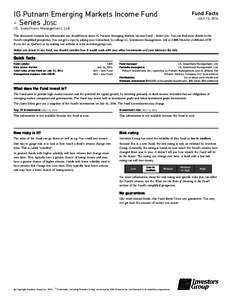 IG Putnam Emerging Markets Income Fund - Series JDSC Fund Facts JULY 14, 2014