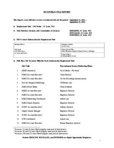 EEO PUBLIC FILE REPORT  This Report covers full-time vacancy recruitment data for the period: September 22, 2012 – September 21, [removed]Employment Unit: CBS Radio – St. Louis, MO 2) Unit Members (Stations and Commu