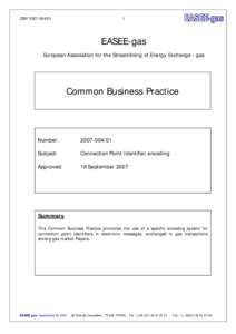 CBP[removed]EASEE-gas European Association for the Streamlining of Energy Exchange - gas