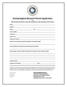 Microsoft Word - APPLICATION FOR ARCHAEOLOGICAL RESEARCH PERMITS