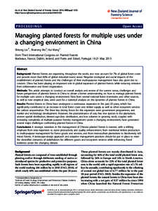 Liu et al. New Zealand Journal of Forestry Science 2014, 44(Suppl 1):S3 http://www.nzjforestryscience.com/content/44/S1/S3 PROCEEDINGS  Open Access