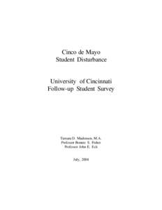 Cinco de Mayo Student Disturbance University of Cincinnati Follow-up Student Survey