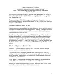 Biology / Botany / Phytophthora / Plant nursery / Curry County /  Oregon / Animal and Plant Health Inspection Service / Arbutus menziesii / Rhododendron album / Tree diseases / Sudden oak death / Flora of the United States