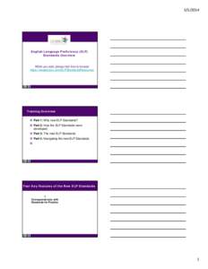 Microsoft PowerPoint - ELP Standards_overview