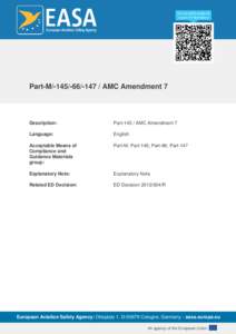 Part-M[removed]AMC Amendment 7  Description: Part[removed]AMC Amendment 7