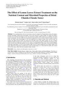 Journal of Food and Nutrition Research, 2014, Vol. 2, No. 1, 21-24 Available online at http://pubs.sciepub.com/jfnr/2/1/4 © Science and Education Publishing DOI:[removed]jfnr[removed]The Effect of Lemon Leaves Extract Tr