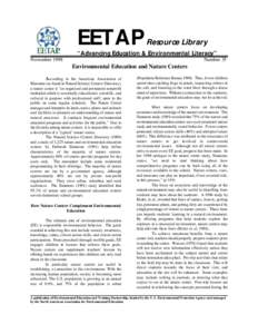 EETAP  Resource Library “Advancing Education & Environmental Literacy” November 1998