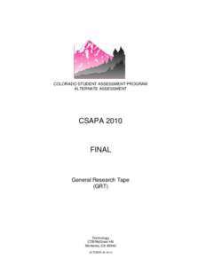 Microsoft Word - Colorado CSAPA 2010 GRT Layout.doc