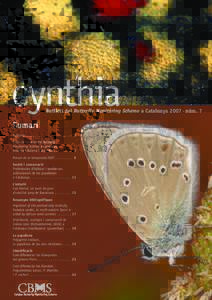 cynthia  Butlletí del del Butterfly Monitoring Scheme a Catalunya 2007·núm. 2003·núm. 7 3