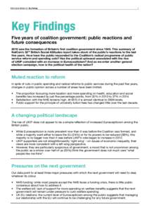 British Social Attitudes 32 | Key Findings  1 Key Findings Five years of coalition government: public reactions and