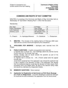 COMMONS AND RIGHTS OF WAY COMMITTEE