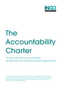 Accountability Charter  The Accountability Charter 10 commitments to accountability