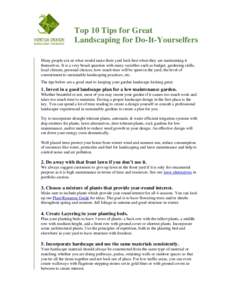 Microsoft Word - Top 10 Tips for Great Landscaping.doc