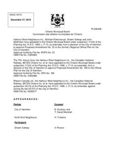 ISSUE DATE:  December 27, 2012 PL050408 Ontario Municipal Board