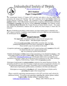 http://asv-archeology.org[removed]Student Paper Competition The