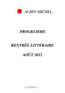 Microsoft WordProgramme rentrée littéraire 2015