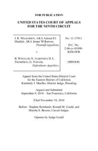 FOR PUBLICATION  UNITED STATES COURT OF APPEALS FOR THE NINTH CIRCUIT  J. R. WILKERSON, AKA Adonai ElShaddai, AKA James Wilkerson,