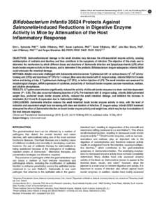 BifidobacteriumInfantis[removed]Protects Against Salmonella-Induced Reductions in Digestive Enzyme Activity in Mice by Attenuation of the Host Inflammatory Response