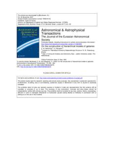 This article was downloaded by:[Bochkarev, N.] On: 20 December 2007 Access Details: [subscription numberPublisher: Taylor & Francis Informa Ltd Registered in England and Wales Registered Number: Regis