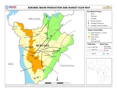 BURUNDI: BEANS PRODUCTION AND MARKET FLOW MAP Key Market Centers Retail Ruhehe